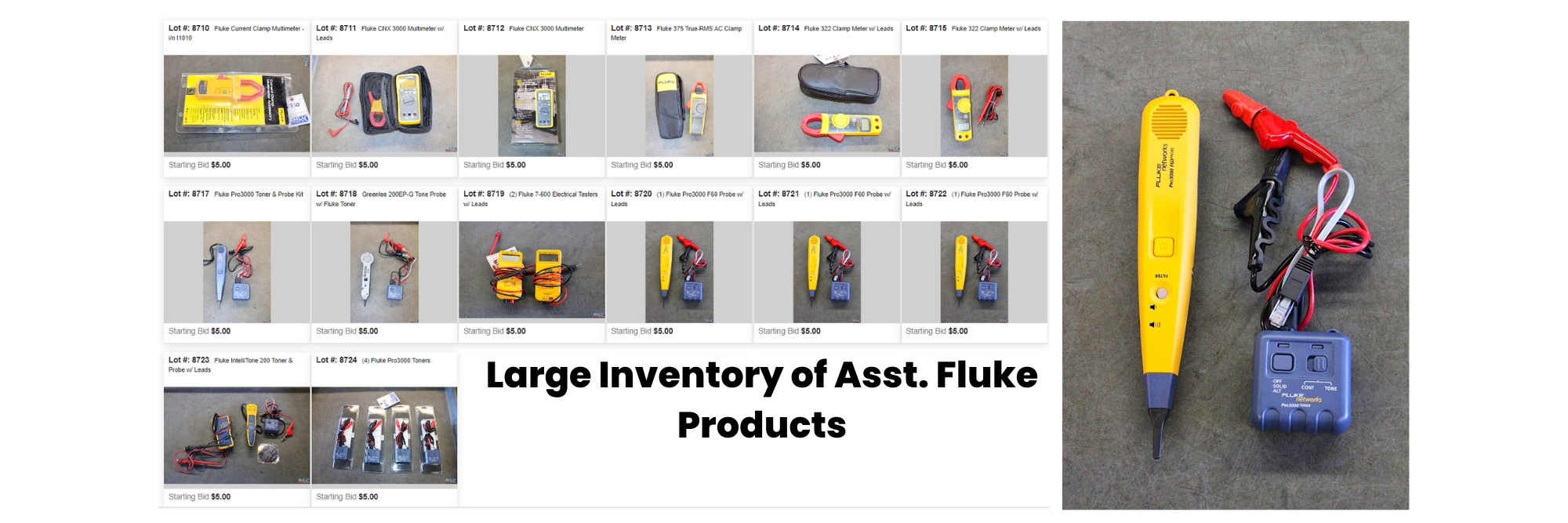 Large Inventory of Asst. Fluke Products